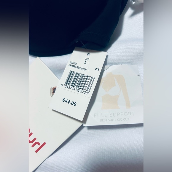 #241 NWT push-up supportive C/D cup black bikini top - Picture 3 of 3